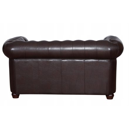 Sofa/ kanapa Chesterfield York Pikowana Czarna Dwuosobowa - 4
